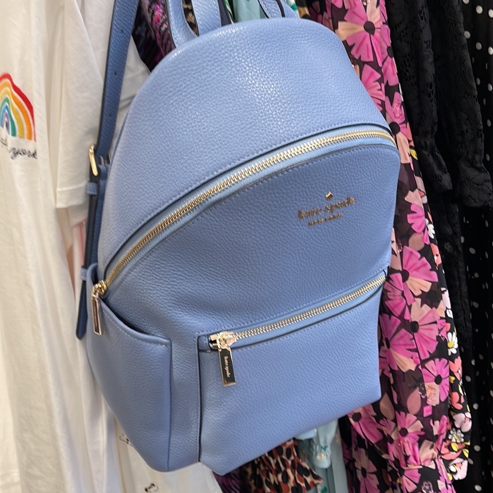 Kate Spade Leila Pebbled Leather Medium Dome Backpack
Dusty Blue - Picture 7 of 16